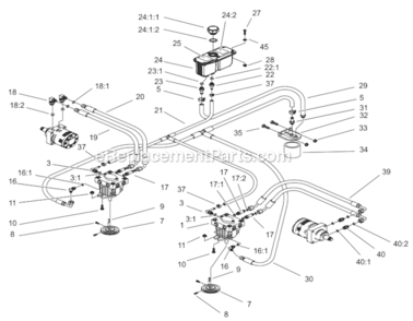 Part Location Diagram of 1603991 Toro Hose–Lh