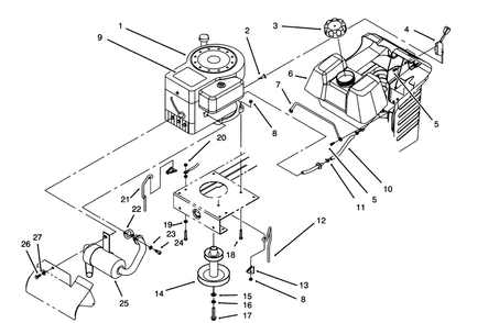 Engine Assembly Diagram and Parts List for 71205 59000001 - 59999999 Toro Lawn Tractor