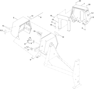 Cowl Assembly Diagram and Parts List for 68006C 404320000 - 999999999 Toro Cement Mixer