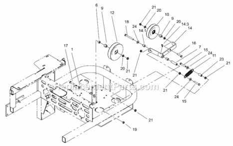 Idler_Assembly Diagram and Parts List for 74225 220000001-220999999 Toro Lawn Mower