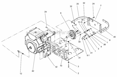 Clutch_Assembly Diagram and Parts List for 74225 220000001-220999999 Toro Lawn Mower