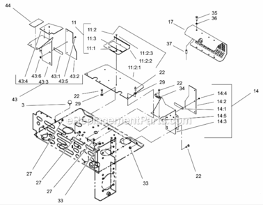 Shield_Assembly Diagram and Parts List for 74225 220000001-220999999 Toro Lawn Mower
