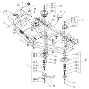 Spindle_And_Pulley_Assembly Diagram and Parts List for 74225 220000001-220999999 Toro Lawn Mower