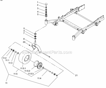 Caster_And_Wheel_Assembly Diagram and Parts List for 74225 220000001-220999999 Toro Lawn Mower