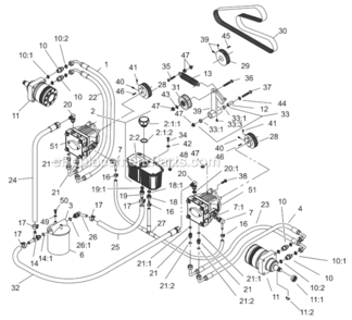 Hydraulic_System_Assembly Diagram and Parts List for 74225 220000001-220999999 Toro Lawn Mower