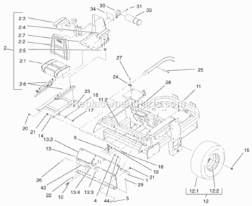 Page U Diagram and Parts List for 74226 210000001-210002100 Toro Lawn Tractor