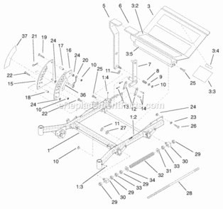 Part Location Diagram of 1-633064 Toro Spring-Support, Deck