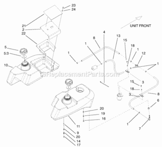 Part Location Diagram of 1-543456 Toro Hose-Fuel