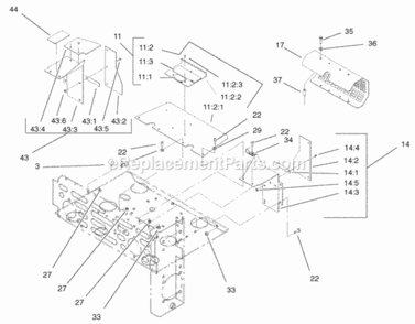 Part Location Diagram of 103-1308 Toro Shield-Engine