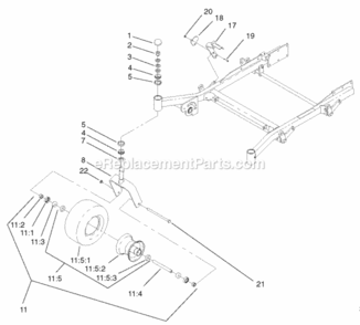 Part Location Diagram of 116-8888 Toro Caster-kit