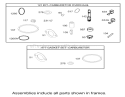 Carburetor Overhaul Kit Assembly Diagram and Parts List for 74301 230000001-230999999 - 2003 Toro Lawn Tractor
