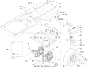 Hydro and Belt Drive Assembly Diagram and Parts List for 74325 250000001-250999999 - 2005 Toro Lawn Tractor