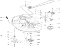42 Inch Deck Spindle and Belt Drive Assembly Diagram and Parts List for 74330 250000001-250999999 - 2005 Toro Lawn Tractor