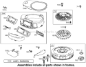 Blower Housing Assembly Diagram and Parts List for 74352 250000001-250999999 - 2005 Toro Lawn Tractor