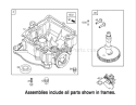 Crankcase Assembly Diagram and Parts List for 74352 250000001-250999999 - 2005 Toro Lawn Tractor