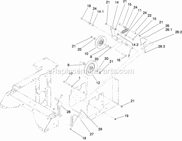 Drive Idler Assembly Diagram and Parts List for 74282 280000001-280999999 Toro Lawn Mower
