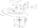 42 Inch Deck Spindle and Belt Drive Assembly Diagram and Parts List for 74360 290000001-290001198 - 2009 Toro Lawn Tractor