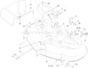 50 Inch Deck and Side Dicharge Assembly Diagram and Parts List for 74375 290000200-290999999 - 2009 Toro Lawn Tractor