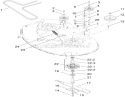 42 Inch Deck Spindle and Belt Drive Assembly Diagram and Parts List for 74380 290000001-290000325 - 2009 Toro Lawn Tractor