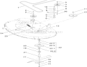 42 Inch Deck Spindle and Belt Drive Assembly Diagram and Parts List for 74381 310000001-310999999 - 2010 Toro Lawn Tractor