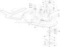 50 Inch Deck Spindle, Belt and Blade Assembly Diagram and Parts List for 74398 310000001-310999999 - 2010 Toro Lawn Tractor