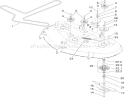 50 Inch Deck Spindle and Blade Assembly Diagram and Parts List for 74399 290000440-290999999 - 2009 Toro Lawn Tractor