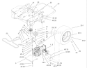Hydro and Belt Drive Assembly Diagram and Parts List for 74401 220000001-220999999 - 2002 Toro Lawn Tractor