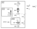 Starter Assembly Diagram and Parts List for 74403 230000001-230999999 - 2003 Toro Lawn Tractor