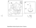 Crankcase Assembly Diagram and Parts List for 74403 230000001-230999999 - 2003 Toro Lawn Tractor