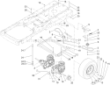 Hydro and Belt Drive Assembly Diagram and Parts List for 74403 250000001-250999999 - 2005 Toro Lawn Tractor