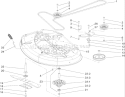 42 Inch Deck Spindle and Belt Drive Assembly Diagram and Parts List for 74403 250000001-250999999 - 2005 Toro Lawn Tractor