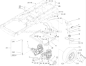 Hydro and Belt Drive Assembly Diagram and Parts List for 74327 260000001-260019999 - 2006 Toro Lawn Tractor