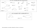 Carburetor Overhaul Kit Assembly Diagram and Parts List for 74402 260000001-260999999 - 2006 Toro Lawn Tractor