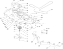 52 Inch Deck Assembly Diagram and Parts List for 74405FR 240010001-240999999 - 2004 Toro Lawn Tractor