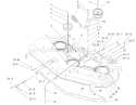 52 Inch Deck Belt Drive and Lift Assembly Diagram and Parts List for 74405FR 240010001-240999999 - 2004 Toro Lawn Tractor