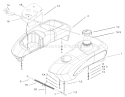 Fuel Tank and Control Pod Assembly Diagram and Parts List for 74405 230000001-230999999 - 2003 Toro Lawn Tractor