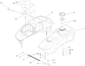 Fuel Tank and Control Pod Assembly Diagram and Parts List for 74406 260000001-260000240 - 2006 Toro Lawn Tractor