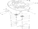42 Inch Bottom Deck Assembly Diagram and Parts List for 74433 260000001-260999999 - 2006 Toro Lawn Tractor