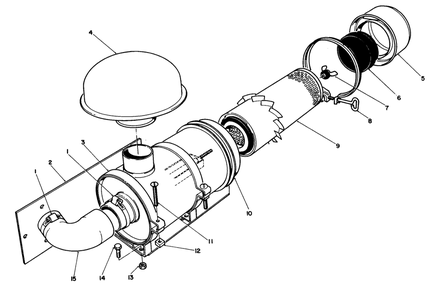 Remote Air Cleaner Kit No. 55-8460 (Optional) Diagram and Parts List for 30754 7000001 - 7999999 Toro Lawn Tractor