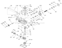 Left Hand Hydro Transaxle Assembly Diagram and Parts List for 74501 210000001-210999999 - 2001 Toro Lawn Tractor