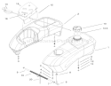 Fuel Tank Assembly Diagram and Parts List for 74501 220000001-220999999 - 2002 Toro Lawn Tractor