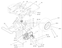 Hydro and Belt Drive Assembly Diagram and Parts List for 74502 220000001-220999999 - 2002 Toro Lawn Tractor