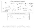 Carburetor Overhaul Kit Assembly Diagram and Parts List for 74502 220000001-220999999 - 2002 Toro Lawn Tractor