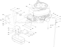 Engine and Muffler Assembly Diagram and Parts List for 74582 310000001-310999999 - 2010 Toro Lawn Tractor