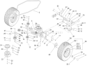 Transmission Drive Assembly Diagram and Parts List for 74582 280000001-280999999 - 2008 Toro Lawn Tractor