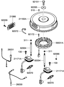 Part Location Diagram of 21193-7032 Toro Flywheel Asm