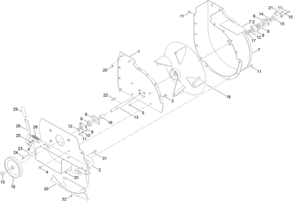 Blower Assembly No. 136-0570 Diagram and Parts List for 78525 400000000 - 414099999 Toro Lawn Tractor Accessories