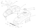 Fuel Tank Assembly Diagram and Parts List for 74601 220000001-220000912 - 2002 Toro Lawn Tractor