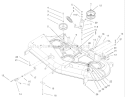 44in Deck Belt Drive and Lift Assembly Diagram and Parts List for 74601 220000001-220000912 - 2002 Toro Lawn Tractor