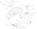 Fuel Tank and Control Pod Assembly Diagram and Parts List for 74603 260000001-260999999 - 2006 Toro Lawn Tractor